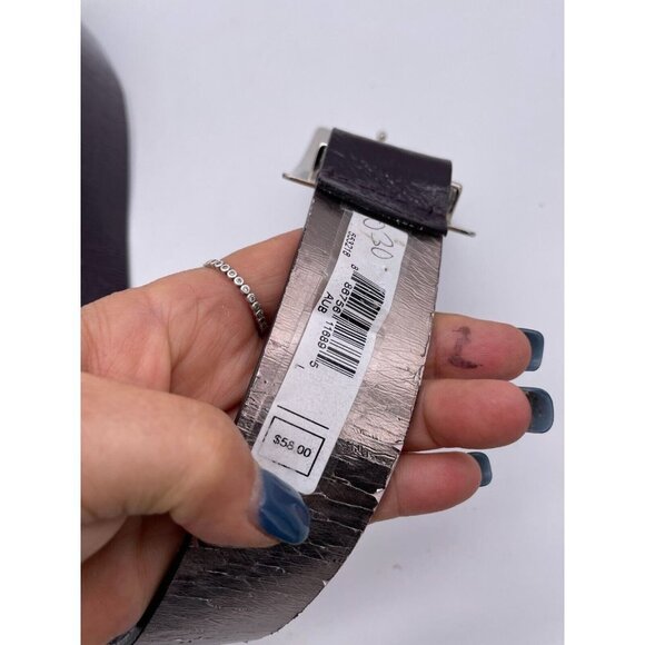 Michael Kors Genuine Leather Silver Buckle Belt Women\'s Size Large Purple main image 5